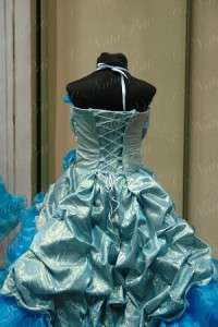 NEW PAGEANT PRINCESS FLOWER GIRL HOLIDAY DRESS 4458 TURQUOISE METALIC 