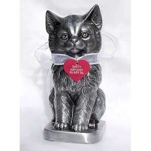  Brass Cat Urn with Ribbon