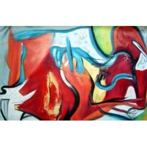  Colorful Abstract Moving Objects Oil Painting 24 x 36 