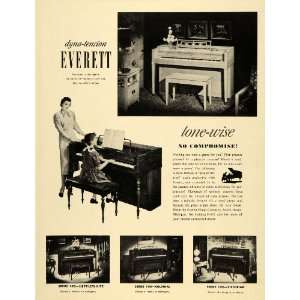 1952 Ad Everett Piano Console Hepplewhite South Haven   Original Print 
