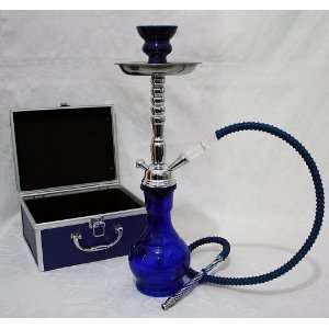 Modern Hookah Pipe Smoking Set + Soex Herbal SHISHA + Charcoal / BLUE 