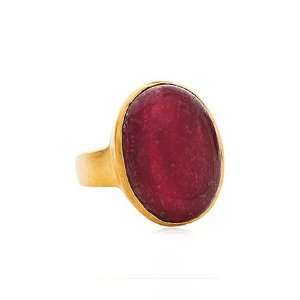  Oval Ruby & Vermeil Ring, Size 6 Jewelry