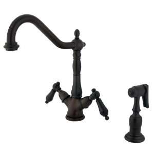   deck mout kitchen faucet with metal side sprayer