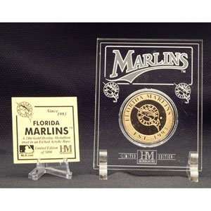  Highland Mint Florida Marlins 24Kt Gold Coin In Archival 