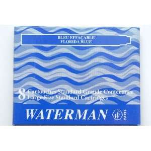  Waterman   8 Washable Blue Ink Cartridges In Carton Box 