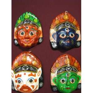  Hindu God (Deity) Mask (Set of 4) 
