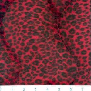  60 Wide Wavy Faux Fur Fabric Cheetah Red By The Yard 