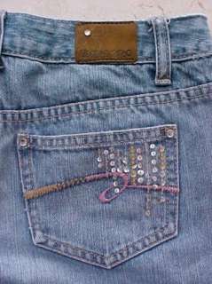 Girls 12 LIMITED TOO Distressed Jeans Sequin Low Rise Flare Boot Cut 