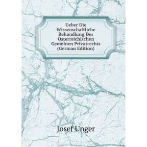   Gemeinen Privatrechts (German Edition) Josef Unger Books