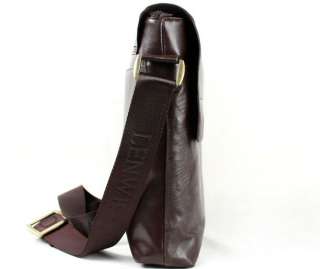 Mens BOLO Brown Leather Shoulder Messenger Fashion Bag Briefcase New 
