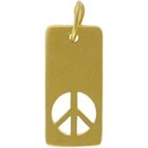  Vermeil Peace Tag 24K Gold Charm Arts, Crafts & Sewing