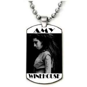  Amy Winehouse 2 Dogtag Pendant Necklace w/Chain and 