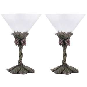  Iris Flower Martini Glass, Set of 2