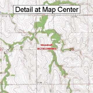  USGS Topographic Quadrangle Map   Woodruff, Kansas (Folded 