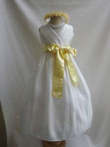 IVORY CANARY LIGHT YELLOW FLOWER GIRL PARTY DRESS 1 14  