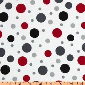  44 Wide Contempo Dots Mixer Dot Red/White Fabric By The 