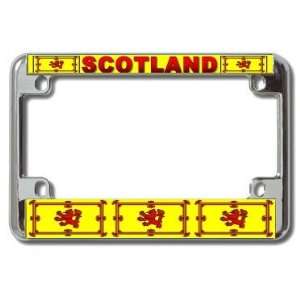  Scotland Lion Flag Chrome Metal Motorcycle License Plate 