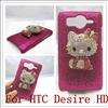 Bling 3D hello kitty white back Case Cover For HTC Incredible S  