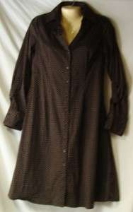Womens Merona Brown Polka Dot Long Sleeved Dress Size 12  