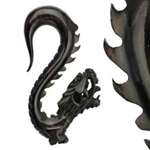  Hand carved buffalo horn black dragon taper, 00,sold 
