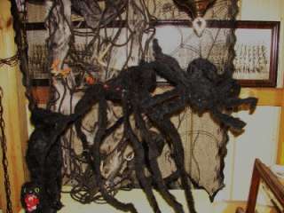 Vtg Halloween Black Cat Large Spider Prop Decoration  