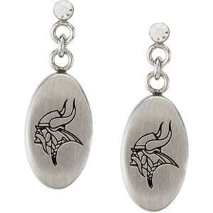   .60Mm X 10Mm Polished Minnesota Vikings Logo Dangle Earrings Jewelry