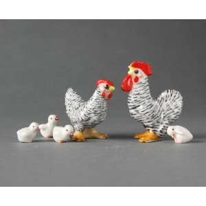  Miniature Porcelain Animals Bahr Chicken Family #604