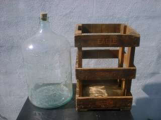 Gallon,Antique Water Bottle,& Wood Holder,1937  