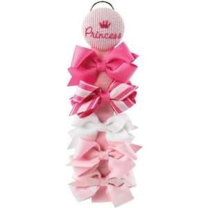  Little Princess Hair Bows with Holder by Mud Pie (Set of 5 