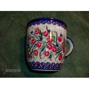  Polish Pottery 17 Ounce Large Mug B5R Cranberry/Blueberry 