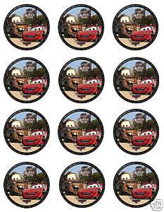 CARS Edible CUPCAKE Image Icing Toppers MCQUEEN MATER  