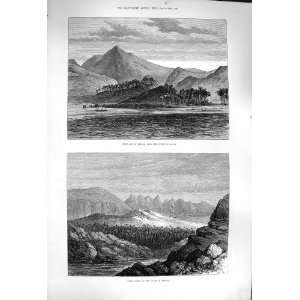  1877 Land Midian Gulf Akaba Palm Grove Mountains Art