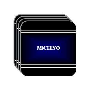 Personal Name Gift   MICHIYO Set of 4 Mini Mousepad Coasters (black 