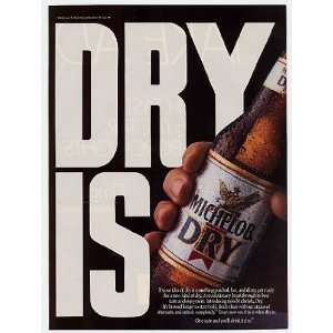  1989 Dry Is Michelob Dry Beer Print Ad (8391)