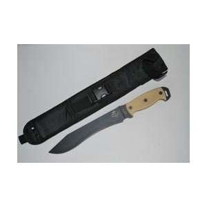  NS 9 Tan Micarta Handle Blk Plain Blade 