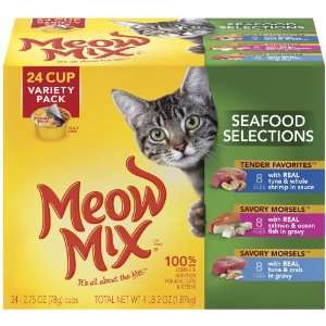 Meow Mix Seafood Selections Variety Pack, 24 Count  