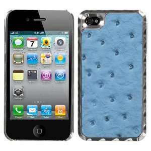 Sky Blue Silver Plating Ostrich Leather Alloy Executive Back Protector 