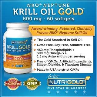   Krill Oil Gold, 500mg, 60 Softgels (100% Pure NKO Neptune Krill Oil