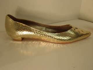   have the smallest heel gold shoes snake look cut outs 7.5M  