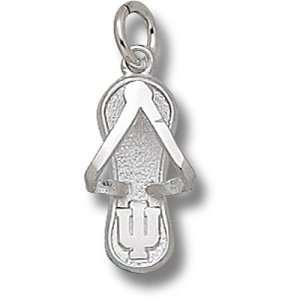 Indiana University IU Flip Flop 5/8 Pendant (Silver)