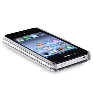 Silver Rhinestone Bling Case Cover For iPhone 4 4S 4G 4GS  