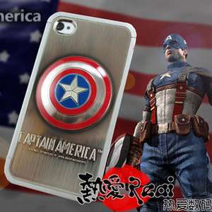   America Captain 86Hero Chrome Plating 3D Full Hard Case Cover iPhone 4