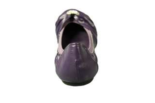 anna ii women rhinestone leatherette round toe flat purple solid color 