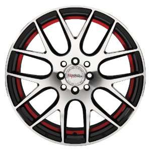   4x114.3mm Machine Face Gloss Black with Red Inner Stripe Automotive
