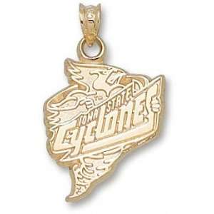  Iowa State Cyclones Solid 10K Gold CYCLONES Pendant 