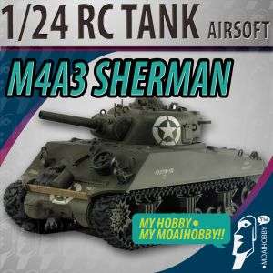 24 Airsoft RC VSTank M4A3 Sherman Green  