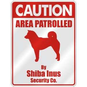 CAUTION  AREA PATROLLED BY SHIBA INUS SECURITY CO.  PARKING SIGN DOG