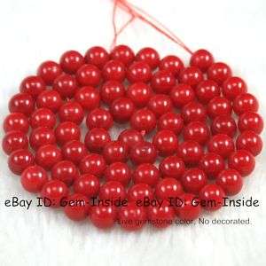 6mm Red Round Shape Coral gemstone Beads Strand 15  