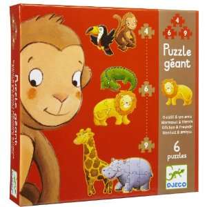  Djeco Marmoset & Friends Giant Puzzles (19 pc) Toys 