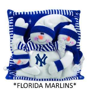  18 MLB Florida Marlins Square Shape Snowman Pillow